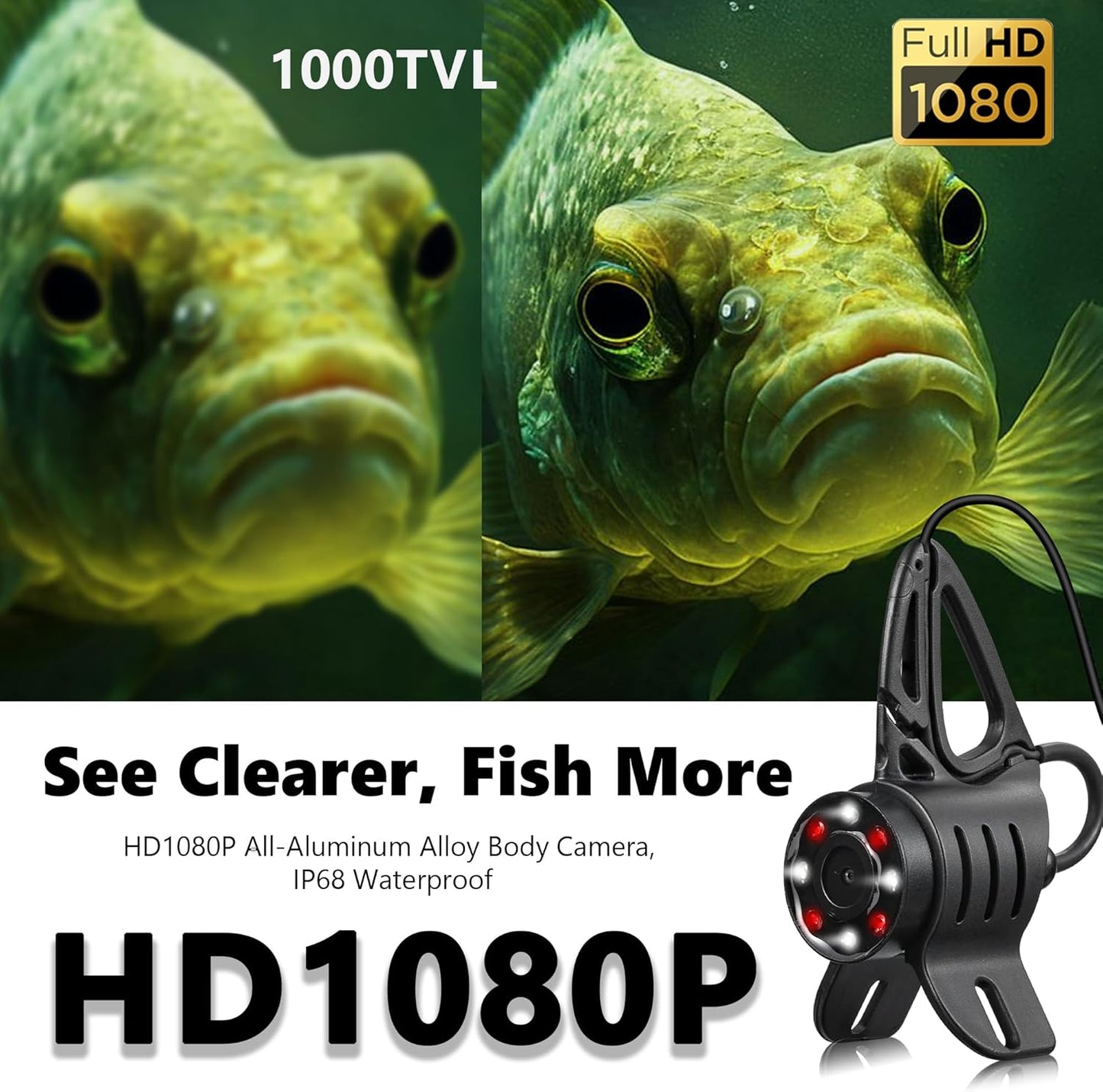 FishPRO DVR – 7'' HD 1080P Angelkamera mit 10.000 mAh Li-Akku